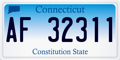 CT license plate AF32311