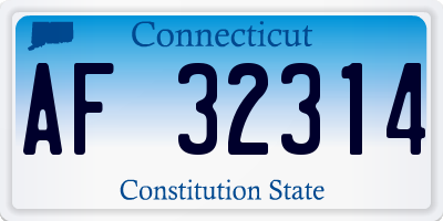 CT license plate AF32314