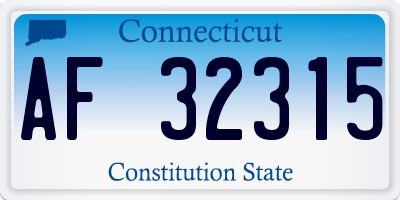 CT license plate AF32315