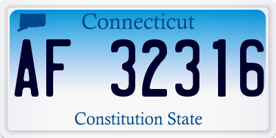 CT license plate AF32316