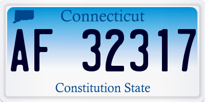 CT license plate AF32317