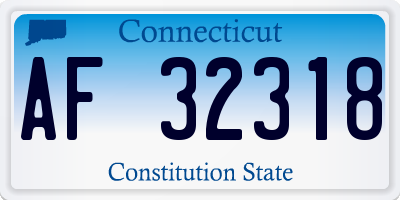 CT license plate AF32318