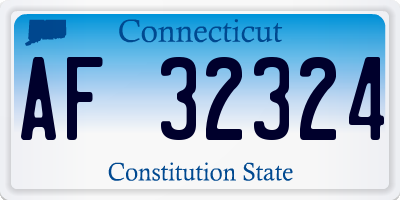 CT license plate AF32324