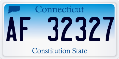 CT license plate AF32327