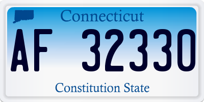 CT license plate AF32330