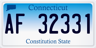 CT license plate AF32331