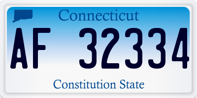 CT license plate AF32334