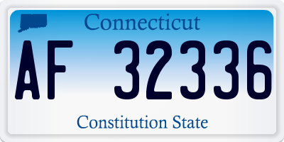 CT license plate AF32336