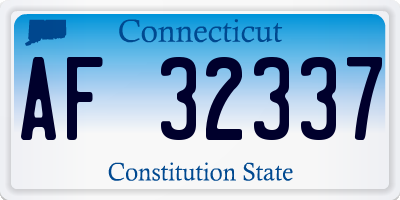 CT license plate AF32337