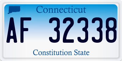 CT license plate AF32338