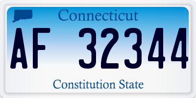 CT license plate AF32344