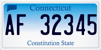 CT license plate AF32345