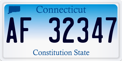 CT license plate AF32347