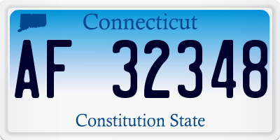 CT license plate AF32348