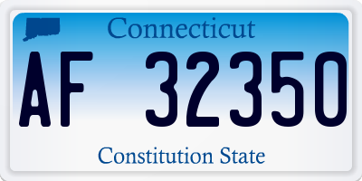 CT license plate AF32350