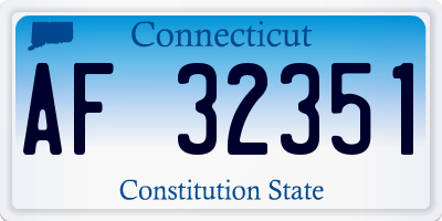 CT license plate AF32351