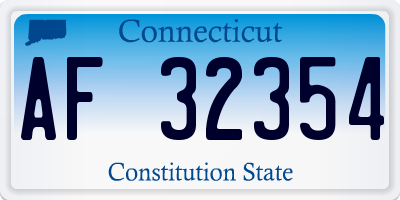 CT license plate AF32354