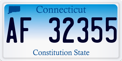 CT license plate AF32355
