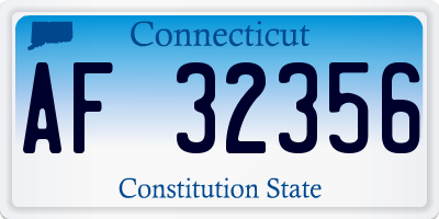 CT license plate AF32356