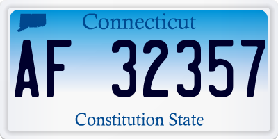CT license plate AF32357