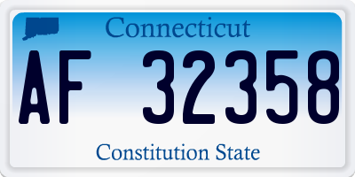 CT license plate AF32358