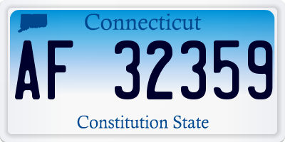 CT license plate AF32359