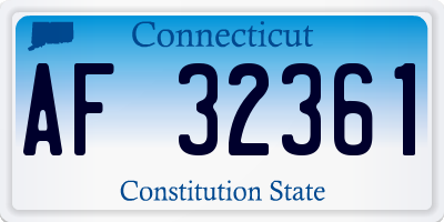 CT license plate AF32361