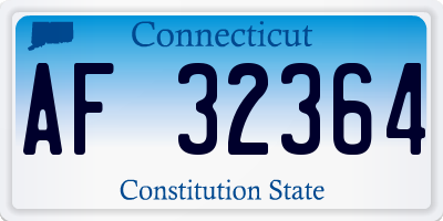 CT license plate AF32364