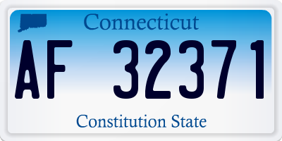 CT license plate AF32371