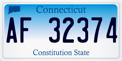 CT license plate AF32374
