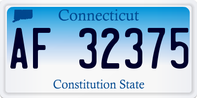 CT license plate AF32375