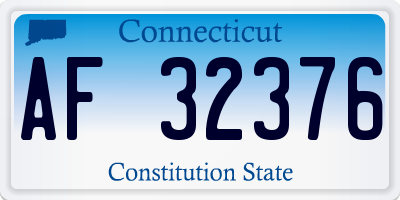 CT license plate AF32376