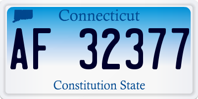 CT license plate AF32377