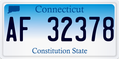 CT license plate AF32378