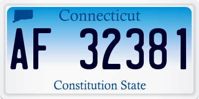 CT license plate AF32381