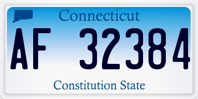 CT license plate AF32384