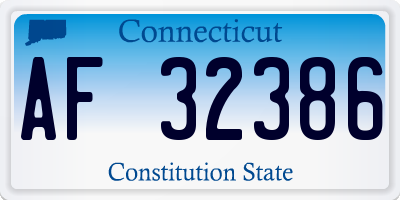 CT license plate AF32386