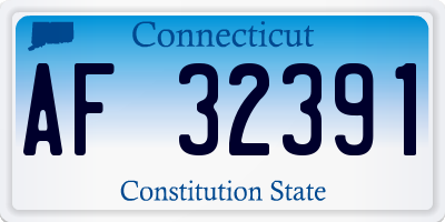 CT license plate AF32391