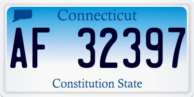 CT license plate AF32397