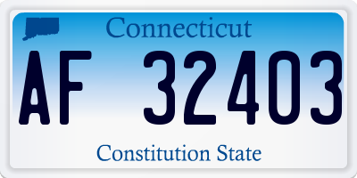 CT license plate AF32403