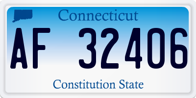 CT license plate AF32406