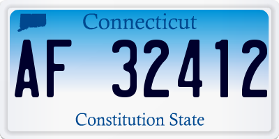 CT license plate AF32412