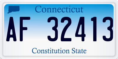 CT license plate AF32413