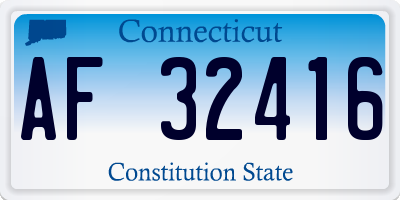 CT license plate AF32416