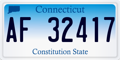 CT license plate AF32417