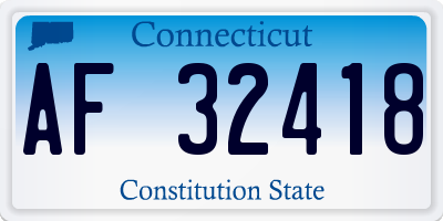 CT license plate AF32418