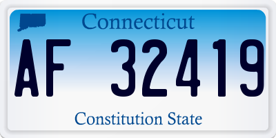 CT license plate AF32419