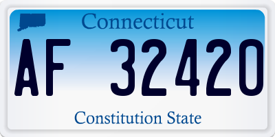 CT license plate AF32420