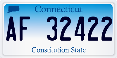 CT license plate AF32422