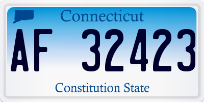 CT license plate AF32423